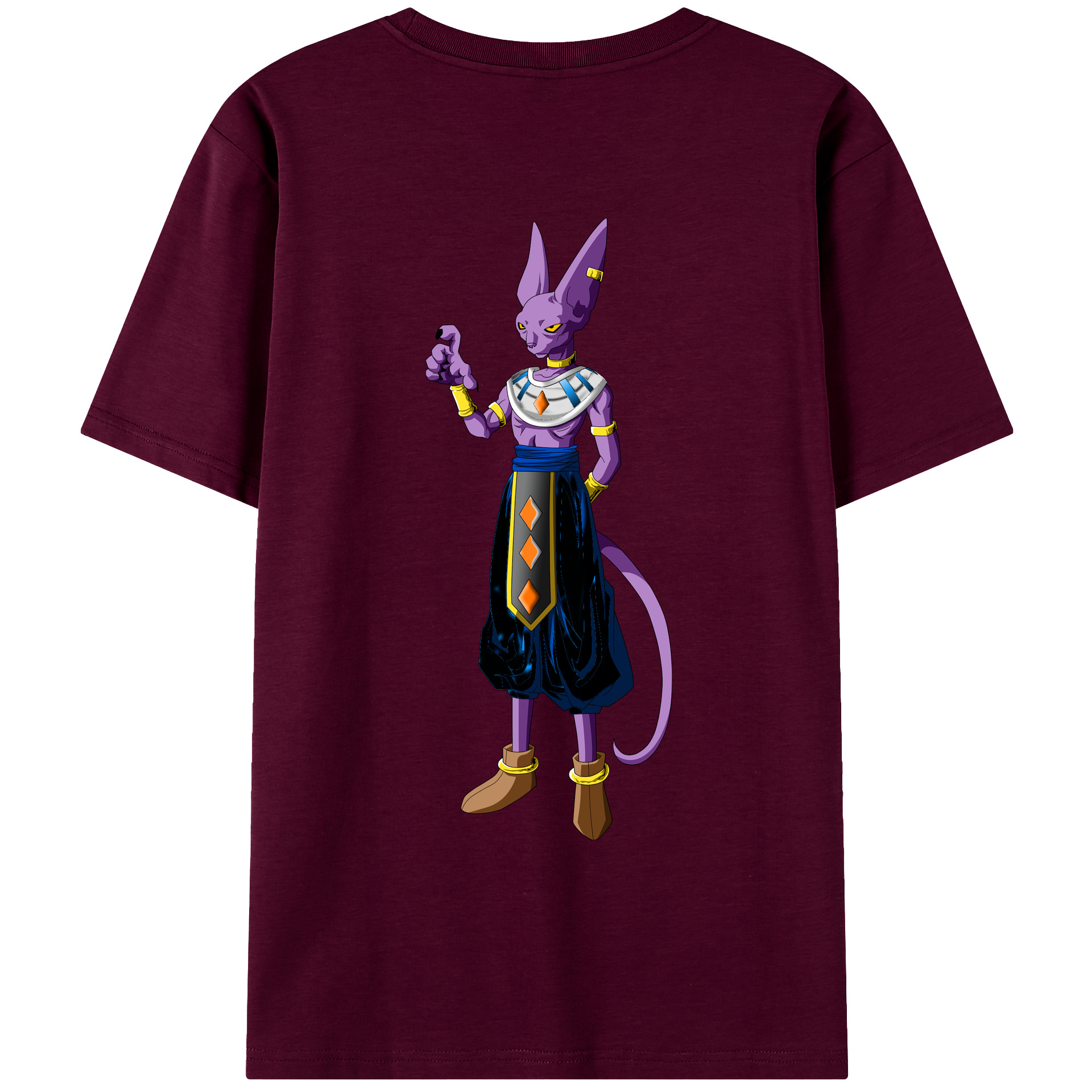 （画像用） ドラゴンボール ビルス 破壊神ビルス DRAGON BALL Beerus Birusu レディース半袖Tシャツ(バックプリント)